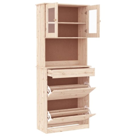 Kredens ALTA, 77x35x188 cm, lite drewno sosnowe