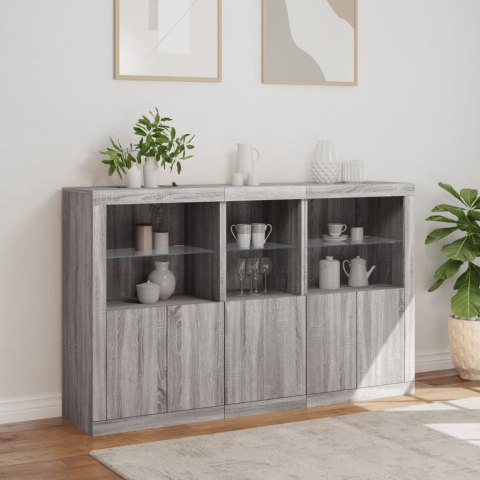 Szafka z oświetleniem LED, szary dąb sonoma, 162x37x100 cm
