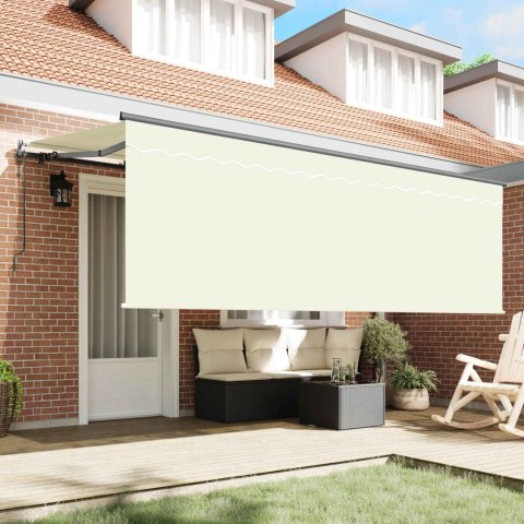 Markiza zwijana Kremowy 400 x 200 cm Poliester i aluminium