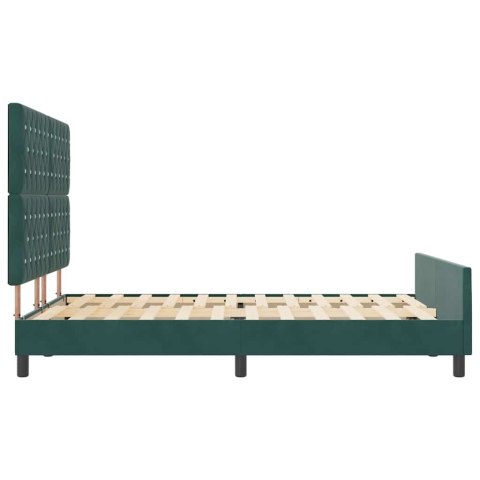 Łóżko sprężynowe Ciemna zieleń 140 x 190 cm Aksamit