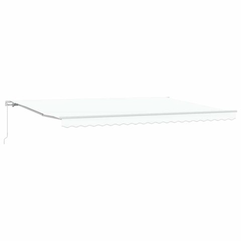 Markiza zwijana Biały 500 × 350 cm Poliester i aluminium