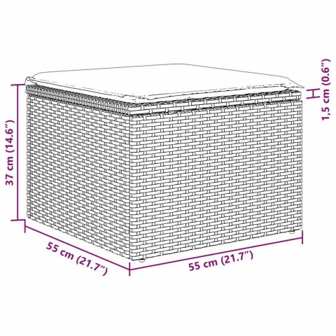 Zestaw Sof z poduszką 4 pcs Szary polirattan