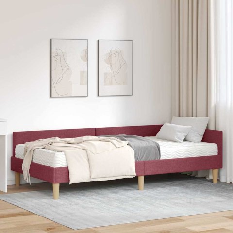 Rama Łóżka Narożnego z Materacem 2 pcs Szary tkanina