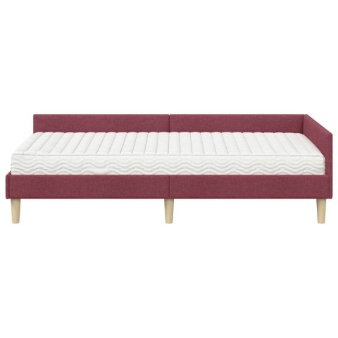 Rama Łóżka Narożnego z Materacem 2 pcs Szary tkanina