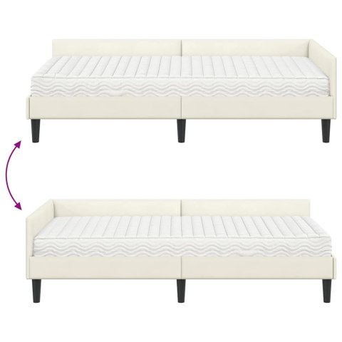 Rama Łóżka Narożnego z Materacem Inny 2 pcs Kremowy Aksamit