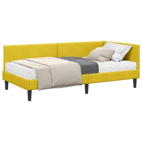 Rama Łóżka Narożnego z Materacem Inny 2 pcs Żółty Aksamit