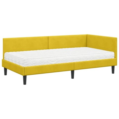 Rama Łóżka Narożnego z Materacem Inny 2 pcs Żółty Aksamit