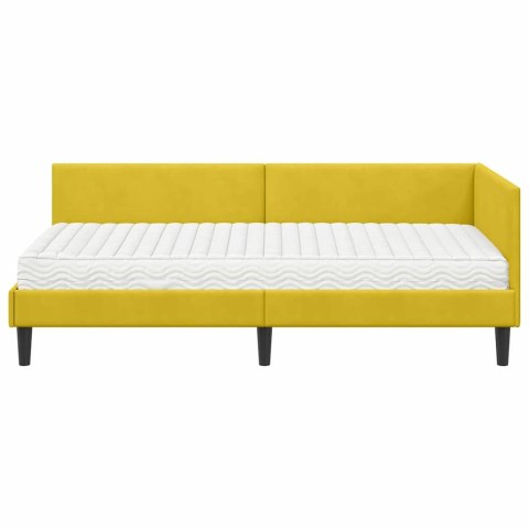 Rama Łóżka Narożnego z Materacem Inny 2 pcs Żółty Aksamit
