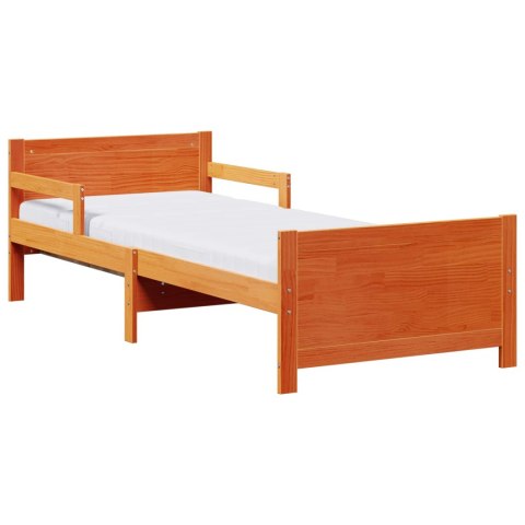 Ramka łóżka z materacem Brązowy 80 x 200 cm Lite drewno sosnowe