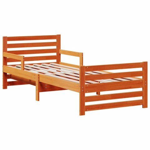 Ramka łóżka z materacem Brązowy 80 x 200 cm Lite drewno sosnowe