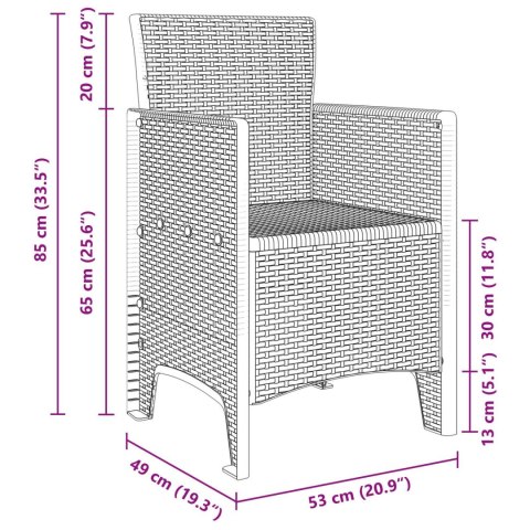 Zestaw do jadalni w ogrodzie 5 pcs Brązowy Rattan Polt
