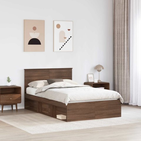 Ramka łóżka Brązowy dąb 120 x 190 cm Materiał drewnopochodny