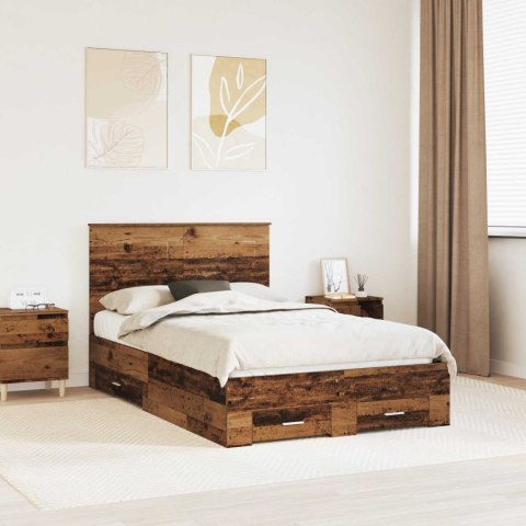 Ramka łóżka Stare drewno 120 x 190 cm Materiał drewnopochodny