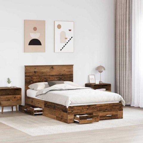Ramka łóżka Stare drewno 120 x 190 cm Materiał drewnopochodny