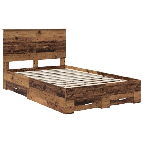 Ramka łóżka Stare drewno 120 x 190 cm Materiał drewnopochodny