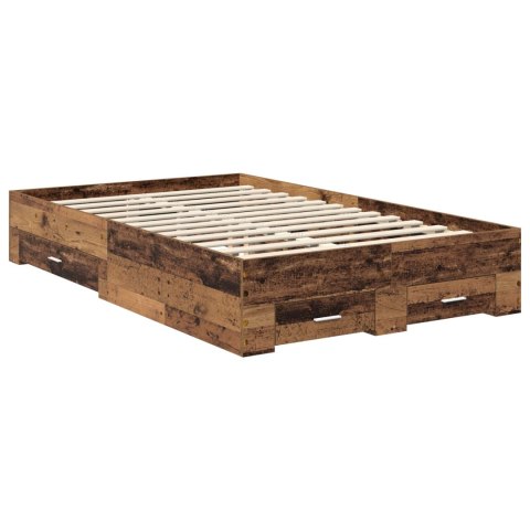 Ramka łóżka Stare drewno 120 x 190 cm Materiał drewnopochodny