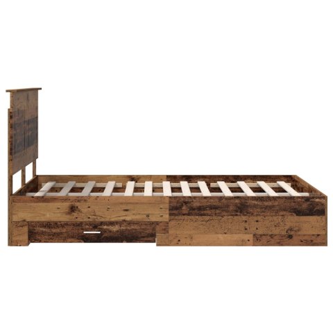 Ramka łóżka Stare drewno 120 x 190 cm Materiał drewnopochodny