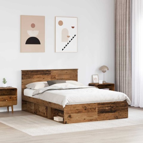 Ramka łóżka Stare drewno 150 x 200 cm Materiał drewnopochodny