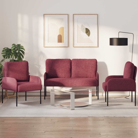 Zestawy sof 3 pcs Czerwone wino 115 x 56 x 80 cm sklejka