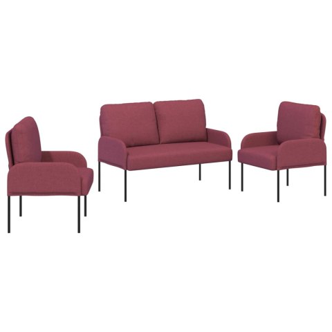 Zestawy sof 3 pcs Czerwone wino 115 x 56 x 80 cm sklejka