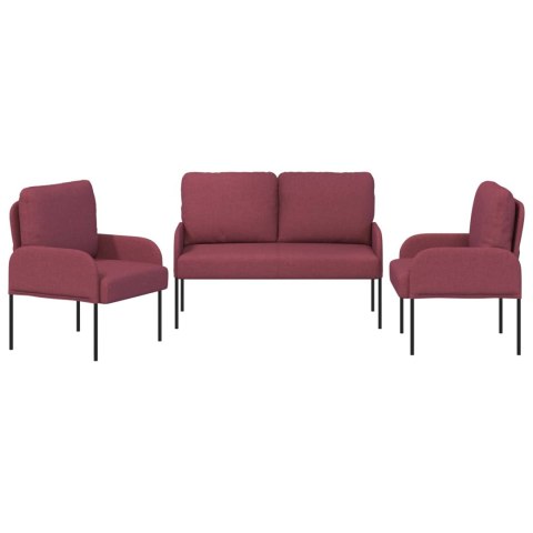 Zestawy sof 3 pcs Czerwone wino 115 x 56 x 80 cm sklejka