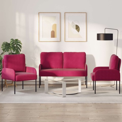 Zestawy sof 3 pcs Czerwone wino 115 x 56 x 80 cm sklejka