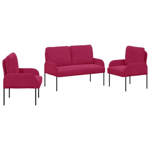 Zestawy sof 3 pcs Czerwone wino 115 x 56 x 80 cm sklejka