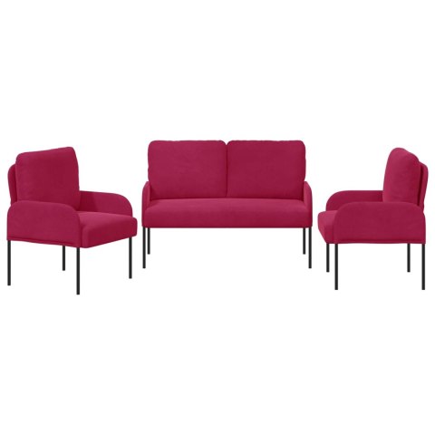 Zestawy sof 3 pcs Czerwone wino 115 x 56 x 80 cm sklejka