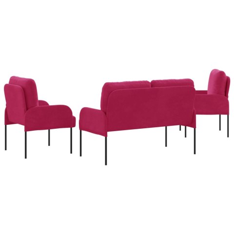 Zestawy sof 3 pcs Czerwone wino 115 x 56 x 80 cm sklejka