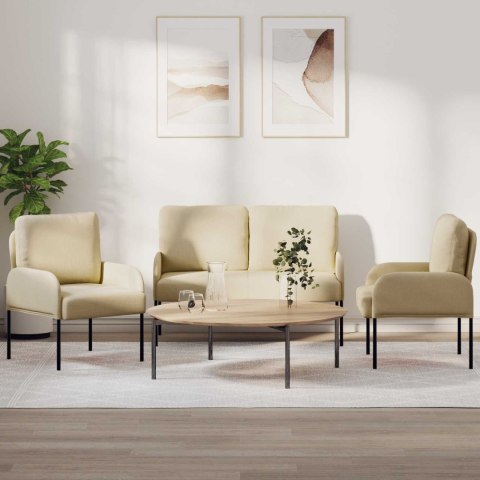 Zestawy sof z poduszką 3 pcs Kremowy 115 x 56 x 80 cm sklejka