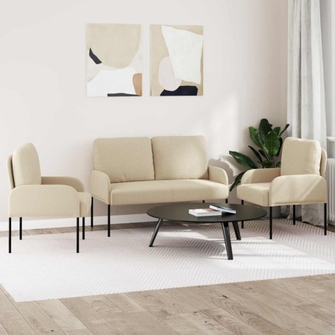 Zestawy sof z poduszką 3 pcs Kremowy 115 x 56 x 80 cm sklejka