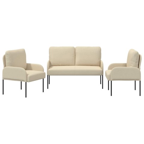 Zestawy sof z poduszką 3 pcs Kremowy 115 x 56 x 80 cm sklejka