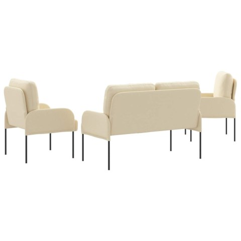 Zestawy sof z poduszką 3 pcs Kremowy 115 x 56 x 80 cm sklejka