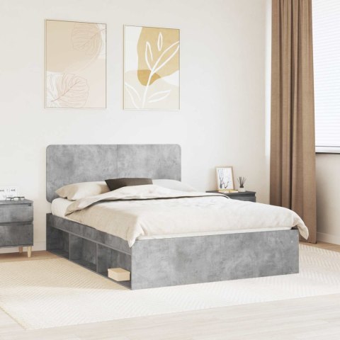 Ramka łóżka Betonowy 160 x 200 cm Lite drewno sosnowe