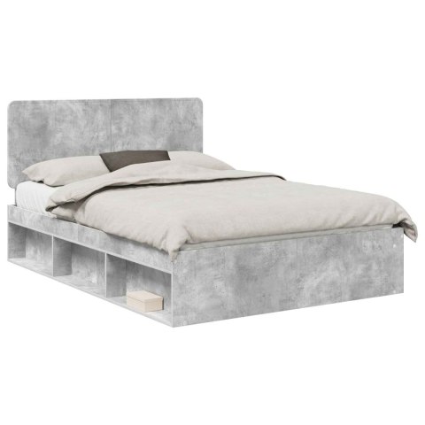 Ramka łóżka Betonowy 160 x 200 cm Lite drewno sosnowe