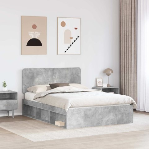 Ramka łóżka Betonowy 160 x 200 cm Lite drewno sosnowe