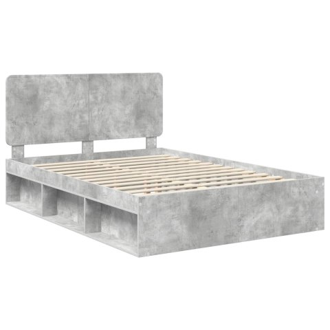 Ramka łóżka Betonowy 160 x 200 cm Lite drewno sosnowe