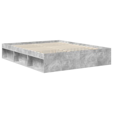 Ramka łóżka Betonowy 160 x 200 cm Lite drewno sosnowe