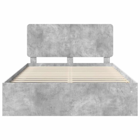 Ramka łóżka Betonowy 160 x 200 cm Lite drewno sosnowe