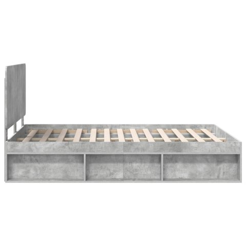 Ramka łóżka Betonowy 160 x 200 cm Lite drewno sosnowe