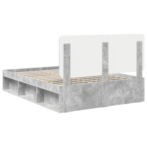Ramka łóżka Betonowy 160 x 200 cm Lite drewno sosnowe