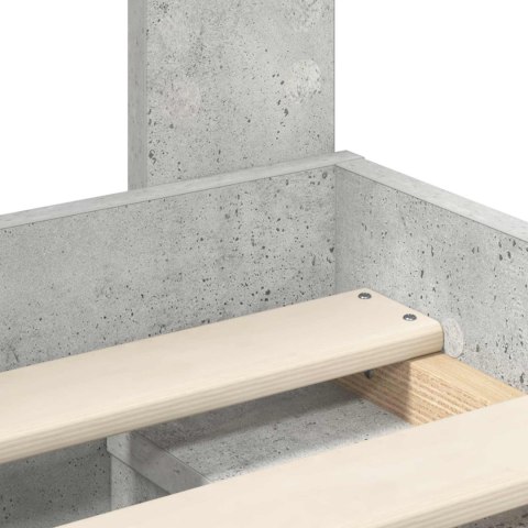Ramka łóżka Betonowy 160 x 200 cm Lite drewno sosnowe