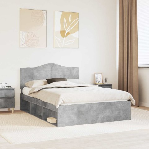 Ramka łóżka Betonowy 160 x 200 cm Lite drewno sosnowe