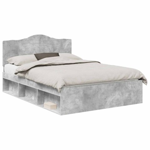 Ramka łóżka Betonowy 160 x 200 cm Lite drewno sosnowe
