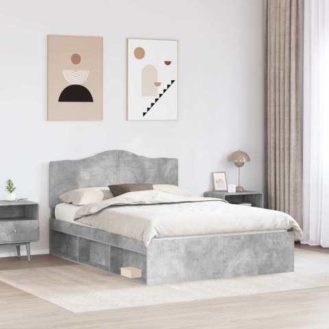 Ramka łóżka Betonowy 160 x 200 cm Lite drewno sosnowe