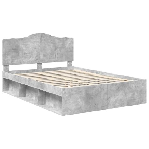 Ramka łóżka Betonowy 160 x 200 cm Lite drewno sosnowe