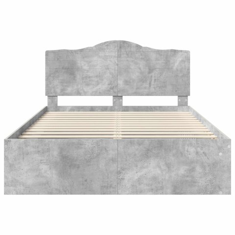 Ramka łóżka Betonowy 160 x 200 cm Lite drewno sosnowe