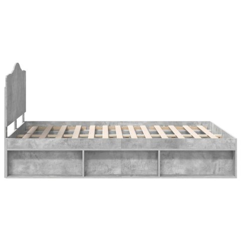 Ramka łóżka Betonowy 160 x 200 cm Lite drewno sosnowe