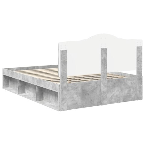 Ramka łóżka Betonowy 160 x 200 cm Lite drewno sosnowe