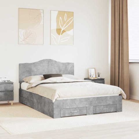 Ramka łóżka Betonowy szary 150 x 200 cm Materiał drewnopochodny